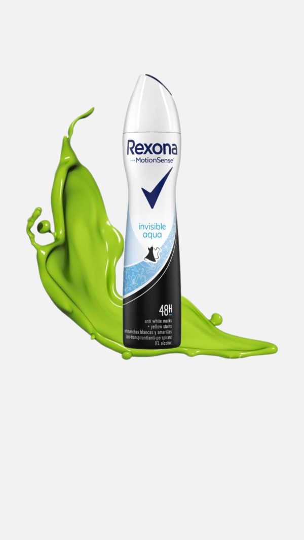 اسپری بدن ضدتعریق رکسونا REXONA مدل invisible aqua زنانه حجم 200 میل