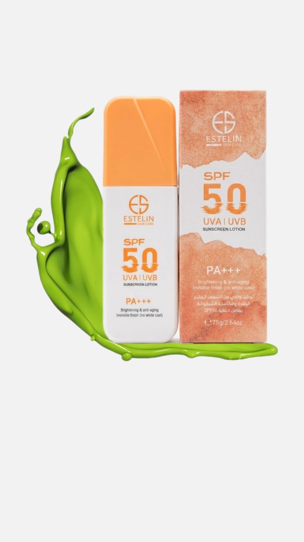 لوسیون ضدآفتاب استلین Estelin ،SPF50 مدل روشن کننده و جوانساز