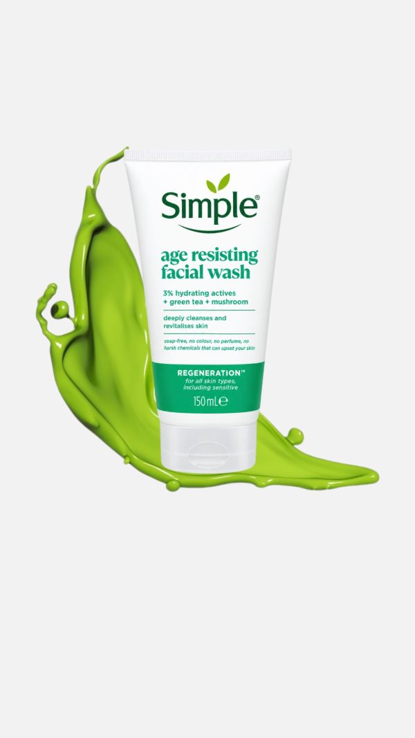 ژل شستشوی صورت ضد پیری سیمپل Simple مدل age resisting facial wash